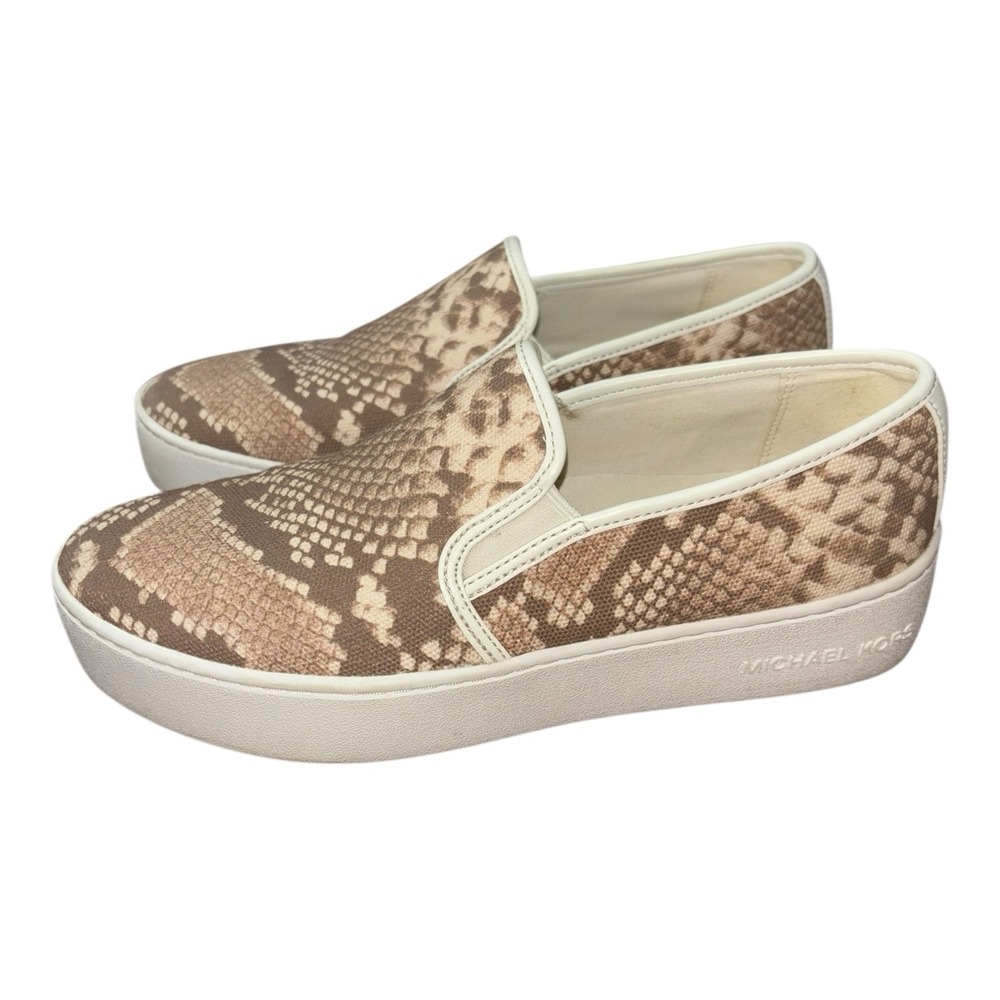 Michael‎ Kors Keaton/Teddi Women's 6.5M Slip On Sneakers Python Snakeskin Print